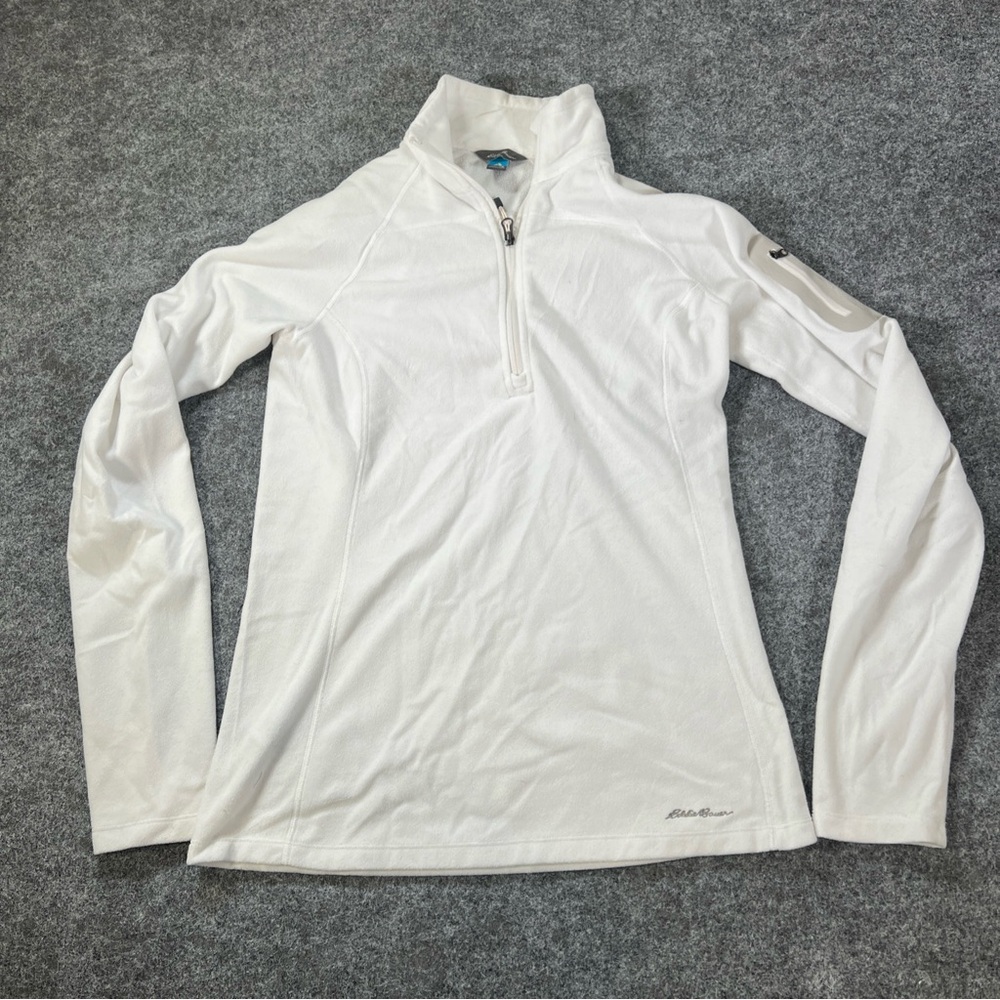 Eddie Bauer First Ascent Women’s Medium White  Microfiber Fleece Full Zip Jacket